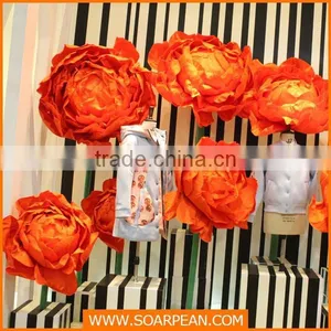 Shop Window Display Custom Decorative Giant Red Paper Flower thumbnail-2