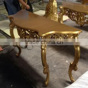 French Style Reproduction Living Room Furniture Console Table With Wood Top thumbnail-5