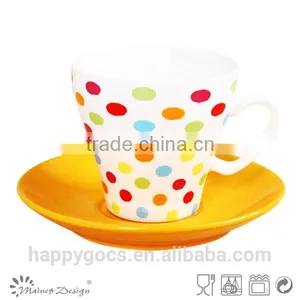 Colorful and Full Decal New Bone China Coffee Cup and Saucer thumbnail-5