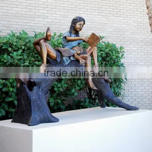 Outdoor Garden Decoration Bronze Statues Life Size Kids BSLSK-102 thumbnail-1
