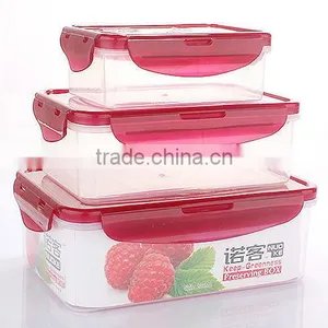 3pcs Colored Lid Rectangle Plastic Container Box Sets thumbnail-1