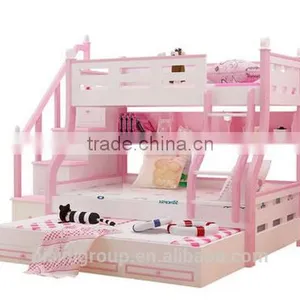 Color Life Mini Children Kid Bed Furniture Wooden Bunk Bed Set for Twins Bedroom Room thumbnail-1