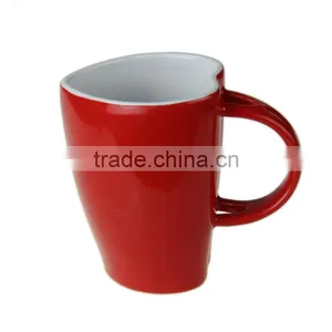 Factory Bulk Sale Gift Ceramic Heart Shape Mug With Spoon in Handle thumbnail-1