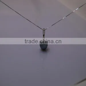17'' 11-12mm Tahitian Pearl Pendant Peacock Blue Different Designs Pearl Necklace thumbnail-1