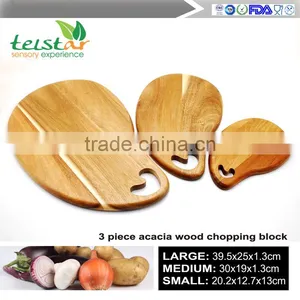 2017 New Creative Three-piece Acacia Wood Cutting Board Wood Kitchen Board thumbnail-3