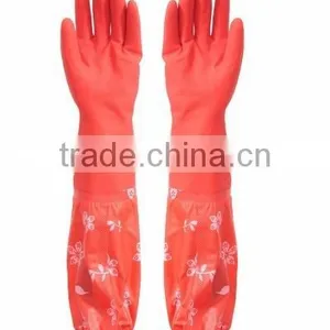 Long Latex Fleece Warm Dishwashing Gloves for Washing Cleaning thumbnail-1