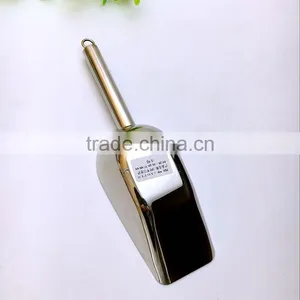 Factory Stainless Steel Ice Bucket Scoop Sugar Shovel Flat Bottom Scoop thumbnail-3