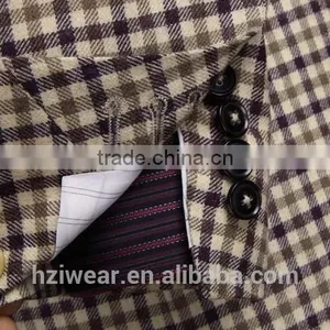 High Quality TR Business Suits/ Italy Style Suits for Men/Grid Styles Functional Buttons on Sleeve thumbnail-4