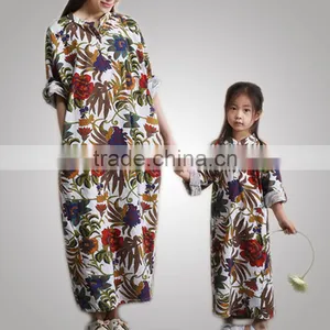 Popular Summer Plus Size Women Fancy Mother And Child Dress For Fat thumbnail-1