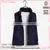 Factory Women Fashion Comfortable Winter Spring Sleeveless Asymmetrical Front Short Back Long Blue Jacket thumbnail-1