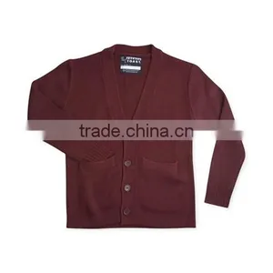 Boys' Uniform Regular Fit Anti-Pill V-Neck Cardigan thumbnail-1