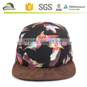 5 Panel Camp Hat Eagle Birds Printed Black Custom-made 5 Panels Cap thumbnail-2