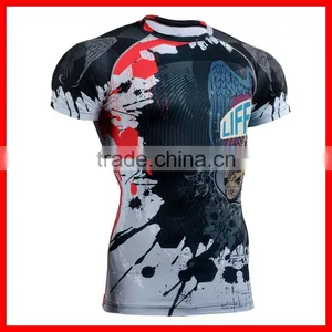2015 Professional Fitness Wear Black Compression Shirt for Training/Yoga thumbnail-1