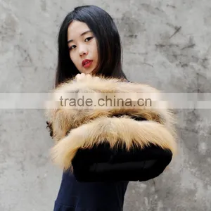 CX-H-33 Genuine Red Fox Fur & Mink Fur Hand Bags thumbnail-1
