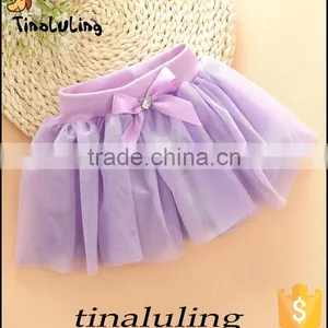 Wholesale Lilac Tutus Children Mini Skirts Tulle Pettiskirts for Girls thumbnail-1