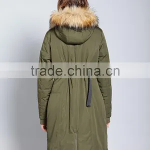 Women Winter Warm Long Down Jacket With Hood thumbnail-3