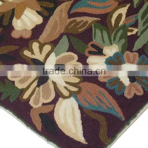 Chain Stitch Embroidery Cushion Luxury Floral Designer Toss Accent Sofa Pillow thumbnail-4