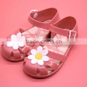 Flower Princess Jelly Shoes, Girl Beach Shoes, Pvc Girl Shoes thumbnail-3