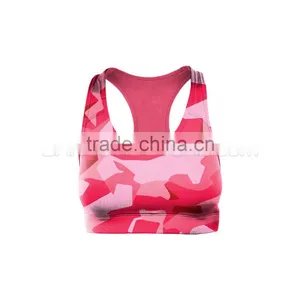 Pink Camouflage Compression Push Up Yoga Bra for Daily Workout in Style thumbnail-1