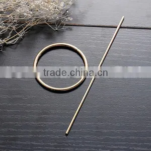 Girls Gold Plated Iron Based Alloy Wedding Hairpins Circle Ring thumbnail-3