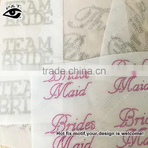 Bride Rhinestone Transfers Hot Fix Rhinestone Wedding Motifs Crystal Heat Transfers for Clothing thumbnail-2