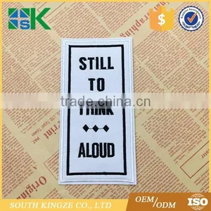Wholesale White Embroidered Letter Patches Custom for Clothes Still to Think Patches thumbnail-2