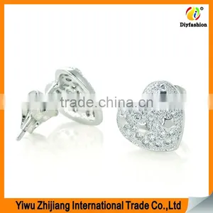 2017 New Fashion Inlay Zircon Platinum Plating Love Heart Five-pointed Star Earrings thumbnail-1