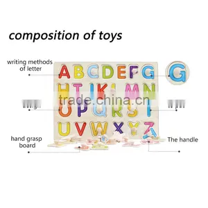 2017 Toys Puzzle Wooden Toy Letters Puzzle Wooden Alphabet Learning Toy thumbnail-5