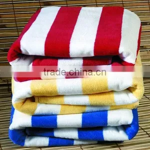 100% Cotton Velour Striped Bath Towel thumbnail-1