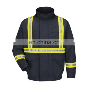 Nomex IIIA Aramid Flame Retardant High Visibility Winter Jacket Workwear Uniforms With Reflective Tapes thumbnail-3
