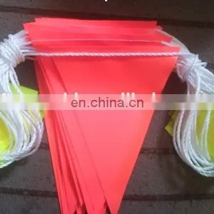 Orange Bunting Flag,30m With 45 pc Flags ,Pvc Flag With 0.35mm Nylon Rope From WENZHOU FLY thumbnail-2