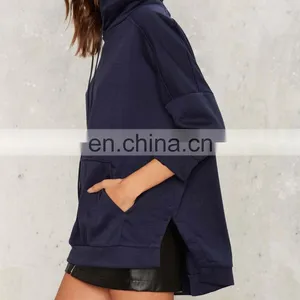 Ladies Oversized Silhouette Classic Pocket Slit Sweatshirt thumbnail-2