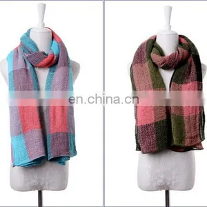 Square Tartan Mix Color Scarf Warming Scarf Many Colors Choice Scarves thumbnail-1