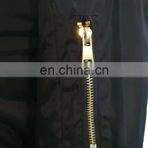 Wholesale Women Embroidery Black Long Bomber Jacket thumbnail-6