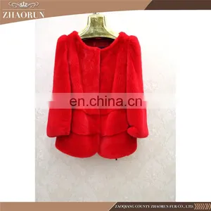 Best Quality Import Mink Fur Coat Jacket Red Mink Fur Coat Jacket Overcoat thumbnail-1