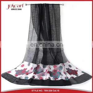 Latest Design Great Quality Silk and Wool Feeling Muslim Lace Scarf Fashionable Scarf thumbnail-6