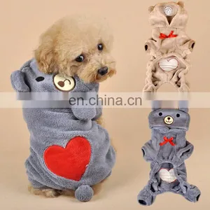 Popular Dog Hoodie Plain Fleece Dog Clothing Pet Garment Warm Dog Sweater Coat thumbnail-2