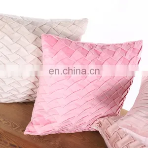 Amazon Best Seller Pink Ins Soft Velvet Wrinkle Throw Pillow Cushion For Home thumbnail-7