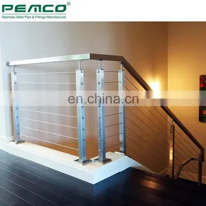 Wholesale Indoor Mirror Polishing Swageless 304 316 Stainless Steel Stair Cable Railing Systems thumbnail-4