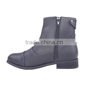 Back Button Ladies' Summer Low Heel Boots Cheap Cowboy Climbing Ankle Boots With Zipper thumbnail-4