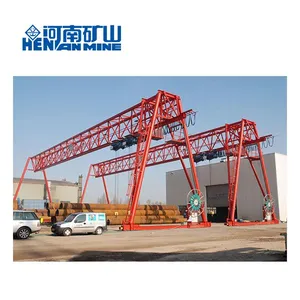 Truss Type Double Beam Rail Traveling Gantry Crane With Electric Winch for Concrete Construction thumbnail-2