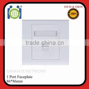 1 Port 86*86mm Flat Shuttered FacePlate RJ45 Wall Outlet thumbnail-1