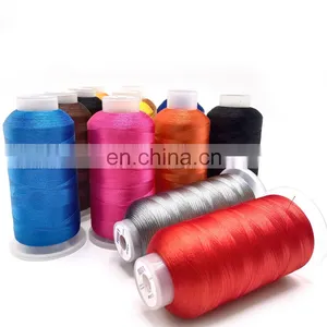 Machine Embroidery Threads Shinny Eco-Friendly Dye Polyester Thread For Embroidery Machine thumbnail-3