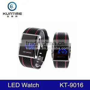 2014 Promotional Popular Fashion Rubber Men's LED Watches for Students thumbnail-4
