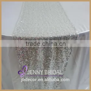 TR008A Modern Style Champagne Gold Chemical Lace Sequin Table Runner thumbnail-4