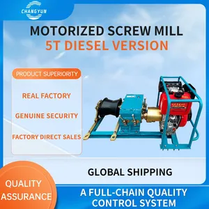 5T Diesel Motorized Screw Mill: 50kN Traction Heavy Load Winch thumbnail-1