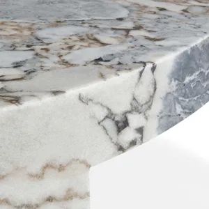 Creative Designer Italian Luxury Marble Coffee Table - Minimalist Natural Stone Living Room Furniture thumbnail-3