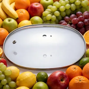 China Tempered Glass Lid Cover With Normal Dome Customized Rectangular Oval Round Glass Lid thumbnail-1