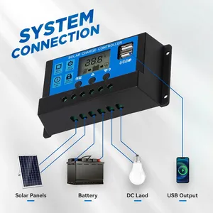 Lanto Controller Factory PWM Solar Charge Controller 12V 24V AUTO For Solar Home System thumbnail-2