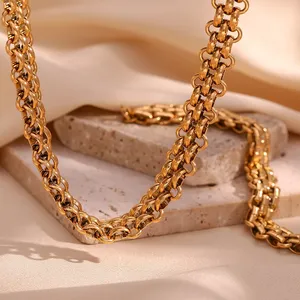 Polished Stainless Steel Necklace With Lobster Clasp 20 Inch Lead-Free Jewelry Wholesale thumbnail-1